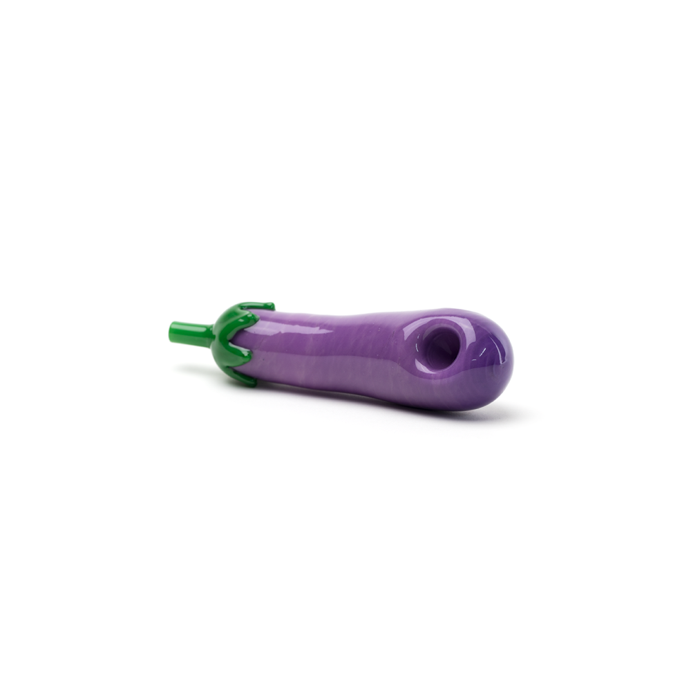 Eggplant Glass Hand Pipe